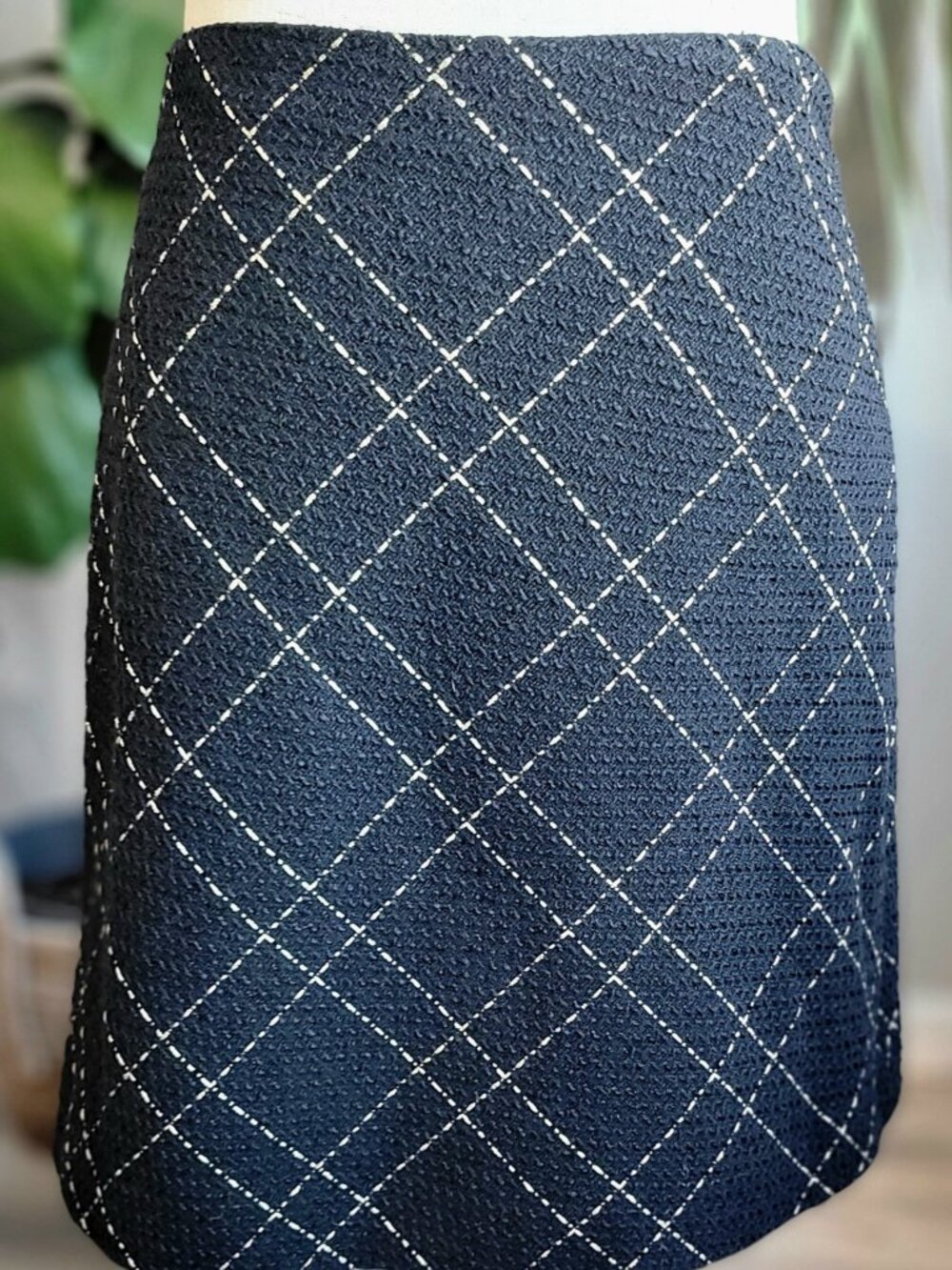 Vince Camuto Textured Pencil Skirt Black Ivory Size 6